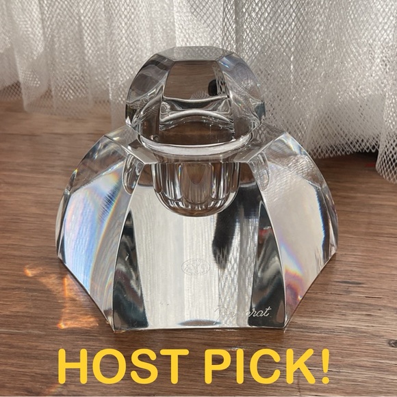 BACCARAT CRYSTAL INKWELL & LID MALMAISON CUT LEAD CRYSTAL LUXURY FRENCH CRYSTAL